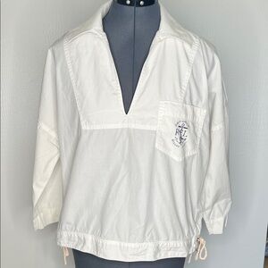 Ralph Lauren Rare White Anorak Cotton Pullover